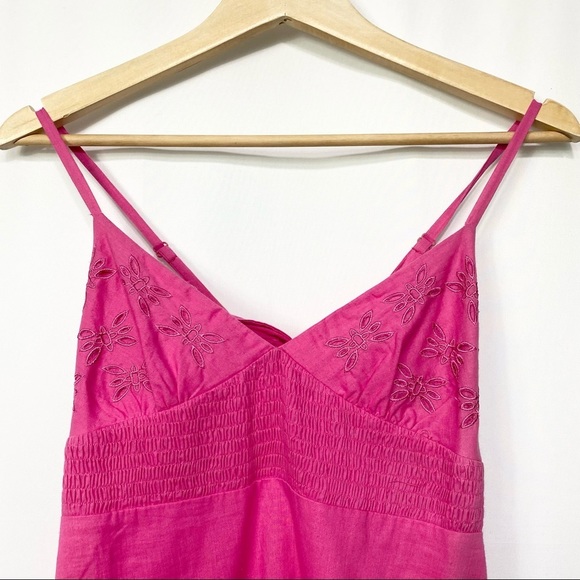 NWT- Manito Trend-Fuchsia Solid Eyelit Tie back Dress -M - Picture 3 of 14